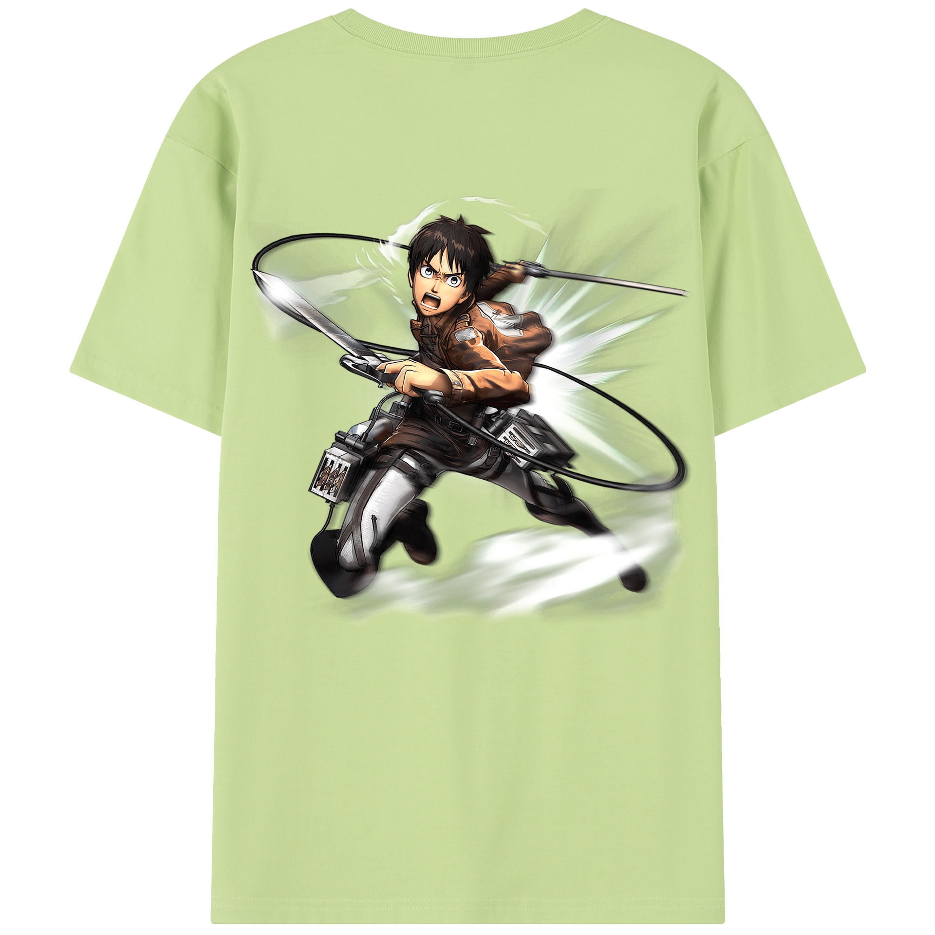 （画像用） 進撃の巨人 エレン･イェーガー Attack on Titan Eren Jäger 綿100％半袖Tシャツ（背面プリント）